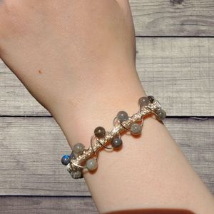 Labradorite Silver Coated Copper Bracelet Handcrafted